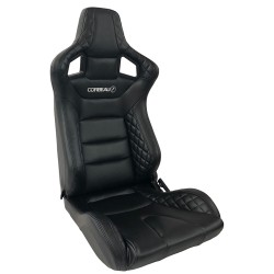 Corbeau Sportline RRS Limited Edition Bucket Seat Black Vinyl/Black Stitch Double Locking Seat Runners  Driver Seat