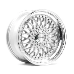 LENSO BSX Alloy Wheel 15x7 4x100 ET29 Gloss Silver & Polished 73.1 CB