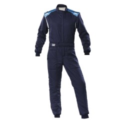 OMP First-S Race Suit FIA 8856-2018 Navy Blue/Cyan - 44