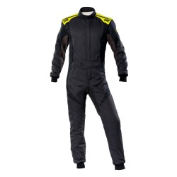 OMP First EVO Race Suit FIA 8856-2018 Anthracite/Fluorescent Yellow - 42