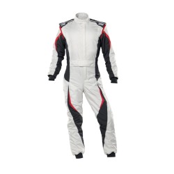 OMP Tecnica EVO My21 Race Suit FIA 8856-2018 White/Anthracite - 44