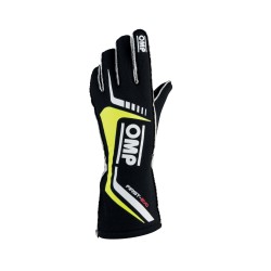 OMP First Evo Racing Gloves FIA 8856-2018 Black/Yellow - Large