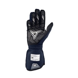 OMP One Evo X Racing Gloves FIA 8856-2018 Navy Blue/Cyan - Large