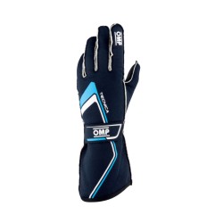 OMP Tecnica Racing Gloves FIA 8856-2018 Navy Blue/Cyan - Large