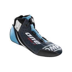 OMP Evo X R Racing Boots FIA 8856-2018 Blue/Siver/Cyan - EU Size 37