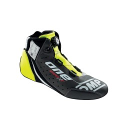 OMP Evo X R Racing Boots FIA 8856-2018 Black/Silver/Yellow - EU Size 37