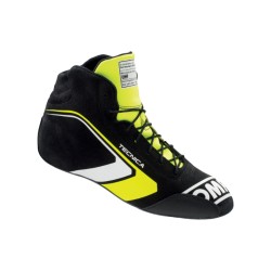 OMP Tecnica Racing Boots FIA 8856-2018 Black/Fluorescent Yellow - EU Size 37