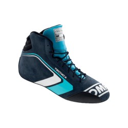 OMP Tecnica Racing Boots FIA 8856-2018 Navy Blue/Cyan - EU Size 37