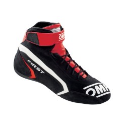 OMP First Racing Boots FIA 8856-2018 Black/Red - EU Size 37