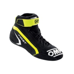 OMP First Racing Boots FIA 8856-2018 Anthracite/Fluorescent Yellow - EU Size 37