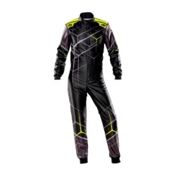 OMP KS-Art My2022 Printed Karking Suit Black/Fluorescent Yellow - 44