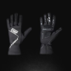 OMP Rain K Nero Waterproof Karting Gloves Black - Childs Size 4