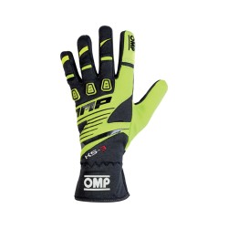 OMP KS-3 Karting Gloves Yellow/Black - Childs Size 4