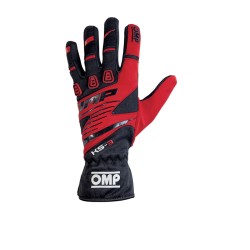 OMP KS-3 Karting Gloves Red/Black - Large