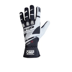 OMP KS-3 Karting Gloves Black/White - Childs Size 4