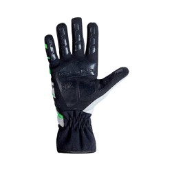 OMP KS-3 Karting Gloves Black/White/Green - Childs Size 4