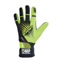 OMP KS-4 Karting Gloves Yellow/Black - Childs Size 4