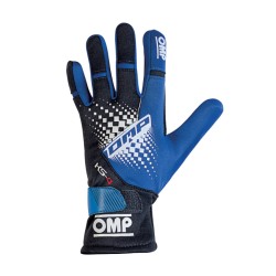 OMP KS-4 Karting Gloves Blue/Black - Childs Size 4