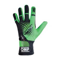 OMP KS-4 Karting Gloves Green/Black - Childs Size 4