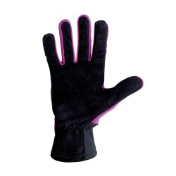 OMP KS-4 Karting Gloves Black/Magenta - Childs Size 4