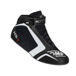 OMP KS-1 Karting Boots Black/White - EU Size 32