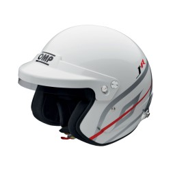 OMP J-R Hans Open Face Racing Helmet White - Large