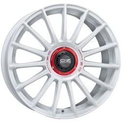 OZ RACING SUPERT EVOLUZ WRC RACE WHITE RED LETTERING ALLOY WHEEL 19x8.5 ET45 5x108 