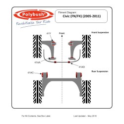Polybush Front Wishbone Rear Bush Honda Civic Type R Fn2 Polybush Front Wishbone Rear Bush Honda Civic Type R Fn2