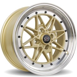 Rota Flashback Alloy Wheel 15 X 7 4x100 Et40 671 Polished Lip/gold