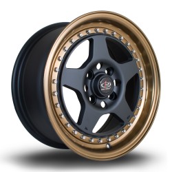 Rota Kyusha Alloy Wheel 15 X 7 4x100 Et38 67.1mm Cb Bronze Lip/flat Black Rota Kyusha Alloy Wheel 15 X 7 4x100 Et38 67.1mm Cb Bronze Lip/flat Black
