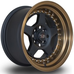 Rota Kyusha Alloy Wheel 15 X 8 4x100 Et0 67.1mm Cb Bronze Lip/flat Black Rota Kyusha Alloy Wheel 15 X 8 4x100 Et0 67.1mm Cb Bronze Lip/flat Black