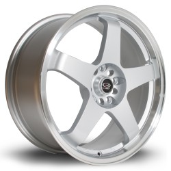 Rota Gtr Alloy Wheel 18 X 8 5x114 Et48 73.0mm Cb Polished Lip/silver