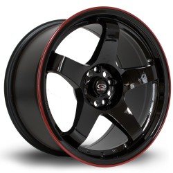 Rota Gtr Alloy Wheel 17 X 9.5 5x114 Et12 73.0mm Cb Red Lip/black