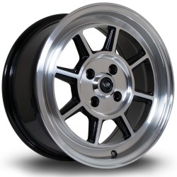 Rota Bm8 Alloy Wheel 15 X 7 4x100 Et35 67.1mm Cb Polished Face/flat Black