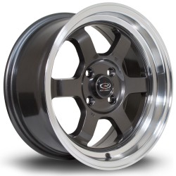 Rota Grid-v Alloy Wheel 15 X 7 4x108 Et20 73.0mm Cb Red Lip/gunmetal