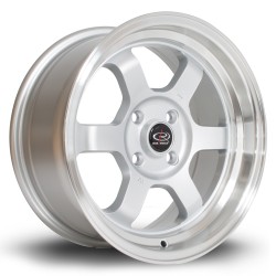 Rota Grid-v Alloy Wheel 15 X 7 4x108 Et20 73.0mm Cb Polished Lip/silver