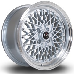 Rota Osmesh Alloy Wheel 15 X 7 4x100 Et30 67.1mm Cb Polished Lip/silver