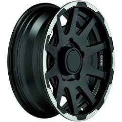 SPARCO DAKAR MATT BLACK LIP POLISHED/RIVETS ALLOY WHEEL 17x7.5 ET38 5x100