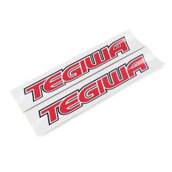Tegiwa Classic Logo Number Plate Blank Stickers Decal Red Pair
